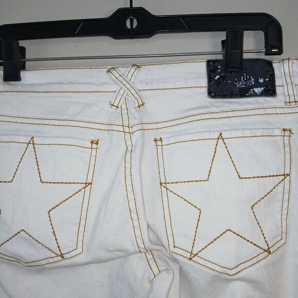 ABBEY DAWN STAR POCKET EMO SKATE JEAN, CREAM COLOR, SIZE 11 - Picture 5 of 8
